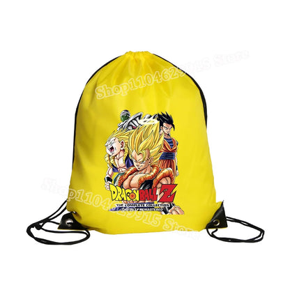 Dragon Ball Drawstring Bag Boys Goku Anime Figure String Pocket Swimming Pool Clothes Shoes Storage Waterproof Backpack Gifts