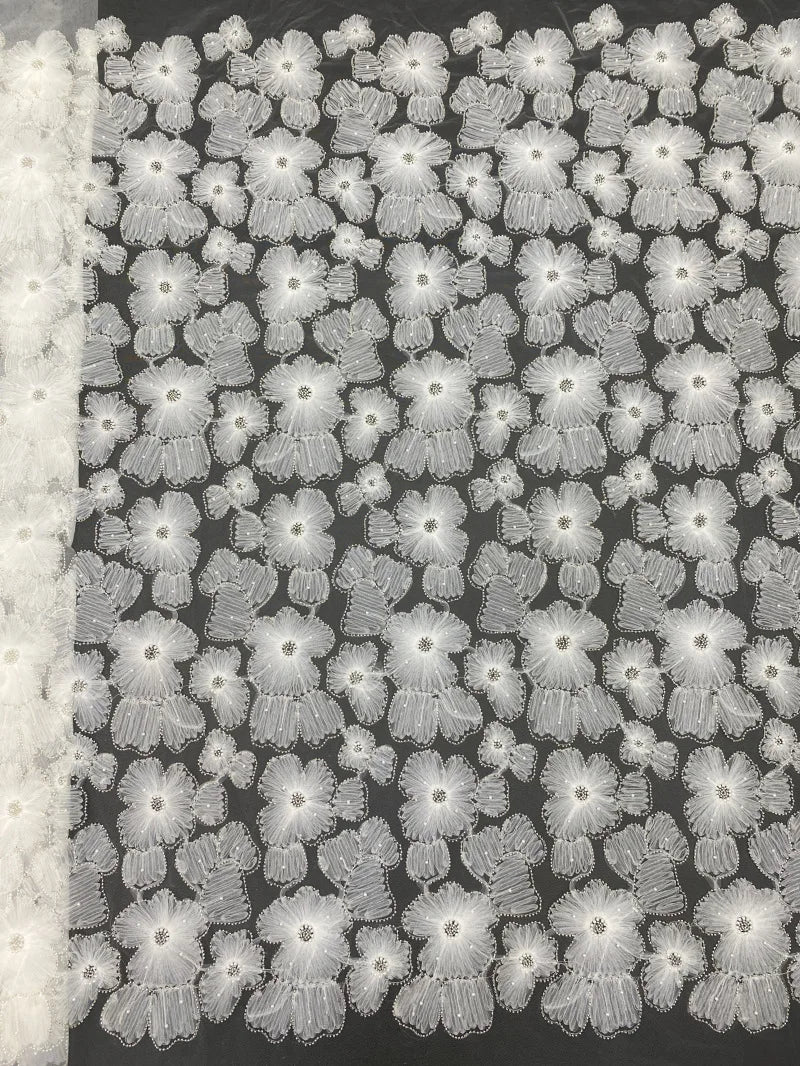 Dark Purple Panhua Bead Cord Embroidery + Sequin Embroidery Fairy Style Evening Dress Women’s Skirt Fashion Bead sewing 2 yard