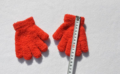 Warm Plush Thick Warm Baby Gloves Winter Plus Velvet Mittens Children Kid Coral Fleece Full Finger Gloves For 1-4Y Kids Gloves
