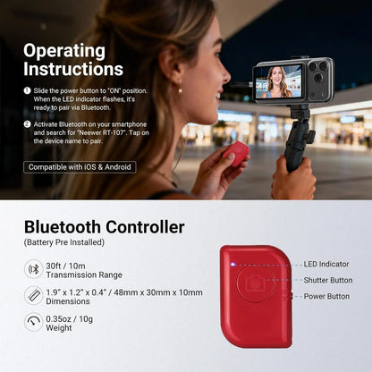 NEEWER 4" Phone Vlog Selfie Monitor Screen, Smartphone Back Camera Monitor with Remote for YouTube TikTok Video Streaming