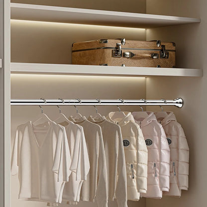 Telescopic Shower Curtain Extendable Wardrobe Rail Clothes Hanging Pole Rod