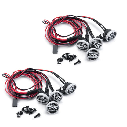 MIBIDAO 2/4LED RC Car Roof Light Round Lamp Spotlight For 1/10 Axial SCX10 II 90046 TRX4 Tamiya CC01 D90 D110