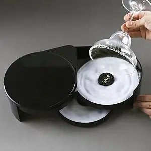 3-layer ABS Rotating Cocktail Seasoning Box, Bar Wine Accessories, Mixed Salt and Sugar Box, Bar Bartender Mixer Toolbox