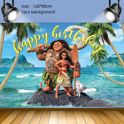 Disney Moana Birthday Party Decorations Supplie Moana Celebration Party Balloons Disposable Tableware Cup Plate Baby Shower Toys
