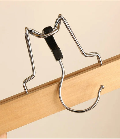 5/10PCS Pants Hanger,Wooden Skirts Clothes Hangers with 360° Swivel Hook for Closet Organizer,Non-slip Sturdy Jeans Trouser Rack