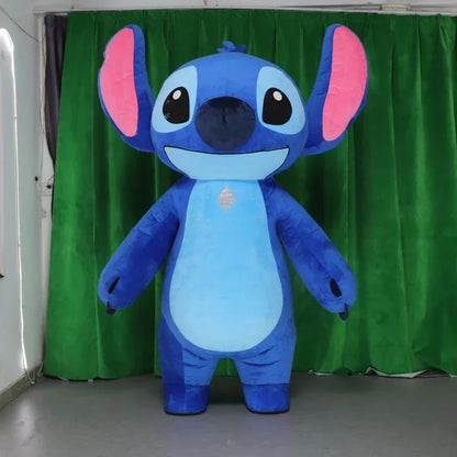 Giant Blue Stitch Inflatable Mascot Costume Disney Character Cosplay Costume Disney Advertising Fancy Dress Anime Adult Suits