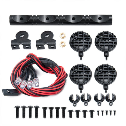 MIBIDAO 2/4LED RC Car Roof Light Round Lamp Spotlight For 1/10 Axial SCX10 II 90046 TRX4 Tamiya CC01 D90 D110