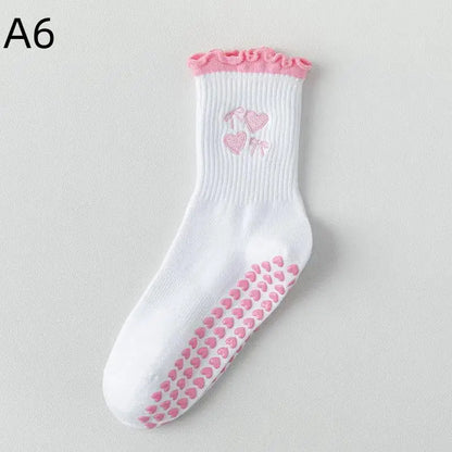 Cotton Breathable Mid-calf Yoga Socks Anti-slip Sports Socks Pilates Socks Dance Fitness Training Socks