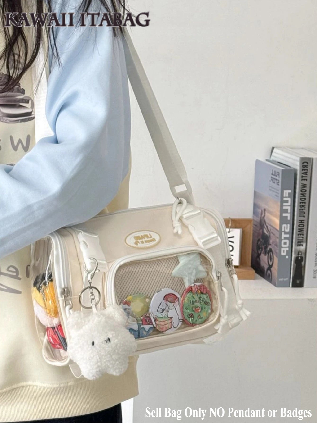 New Fashion 2025 Itabag Women Multipocket Clear Transparent Bag Summer Crossbody Bags Bucket Bag College Student Shoulder Bag