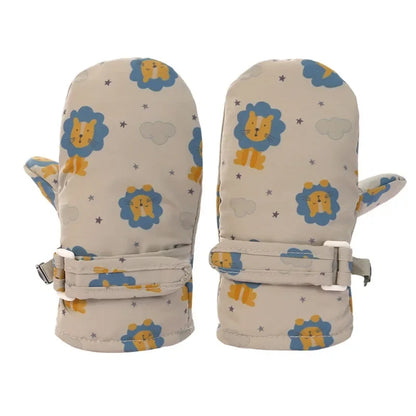 Kids Winter Ski Gloves - Waterproof Cartoon Mittens for Boys & Girls Age 4-6