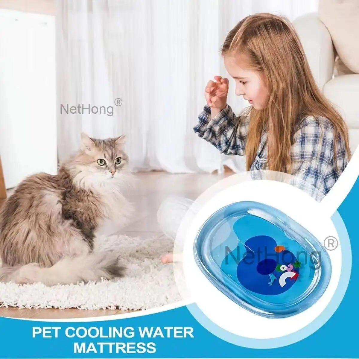 Tummy Time Mat Iatable Summer Cooling Pet Water Bed Cushion For Cats
