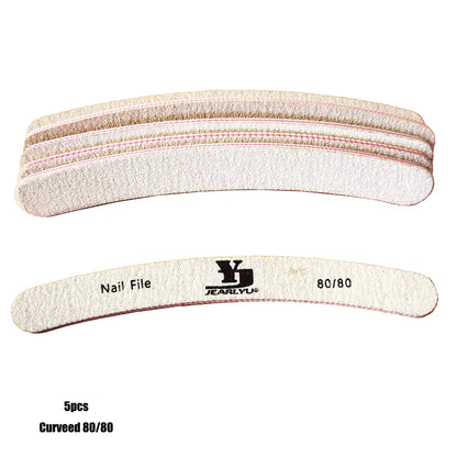 5/25Pcs/Lot Nail File Mix Color 80/100/150/180/240 Grit Professional Sandpaper Cuticle Remover Buffer Files Manicure Tool Set