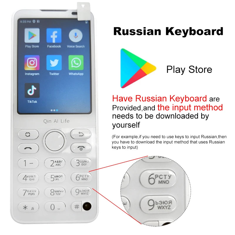 New Qin F21 Pro Smart Touch Screen Phone Wifi +2.8 Inch 3GB + 32GB / 4GB 64GB Bluetooth 5.0 480*640 Global Verison Phone