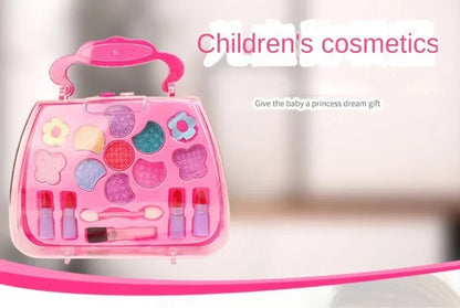 Girls Make Up Box Play House Toy Eye Shadow Little Girl Princess Makeup Cosmetics Handbag Funny Safe Water Soluble Birthday Gift