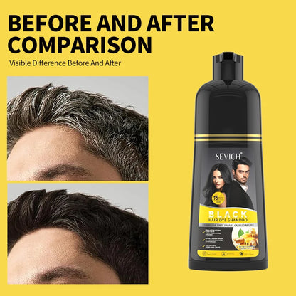 Ginger Black Hair Dye Shampoo 500ml Diy Herbal Coloring Hairs Instant Gray To Black Instant Coloring Shampoo For Women&Men