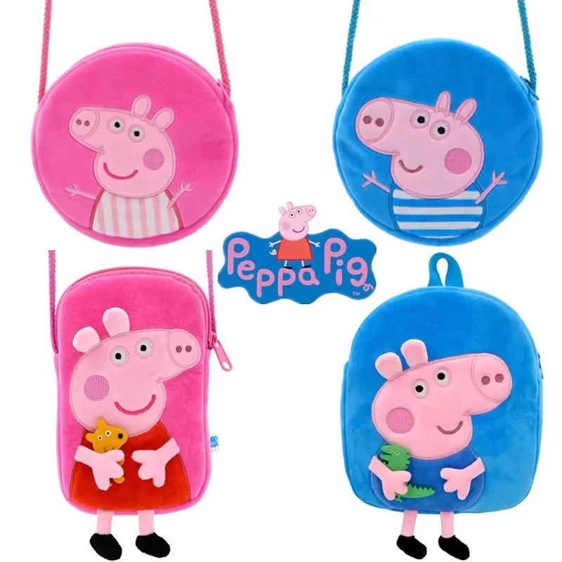 19CM Genuine Peppa Pig George Emily Candy Dennie Pedro Stuffed Plush Toys Keyring Animal Doll Pendant Children's Birthday Gifts