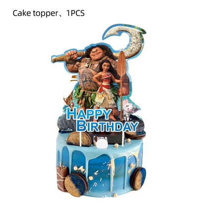 Disney Moana Birthday Decoration Tableware Cup Plate Backdrop Banner Kit Vaiana Moana Theme Happy Party Deco Balloons Supply Set