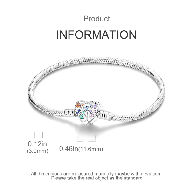 925 Sterling Silver Charm Bracelet - Leaf, Clover, Butterfly & Heart Design | 17-20cm Adjustable