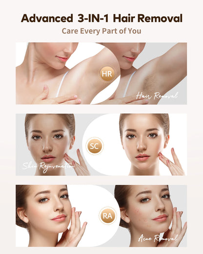 IPL Devices Hair Removal laser 9 Energy Levels 999900 Light Pulses Permanent Painless Laser Hair Removal for men women Whole Use