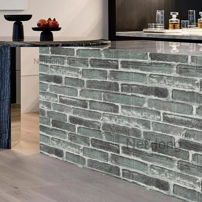 Waterproof Brick Stone Wallpaper Self Adhesive Vinyl Wall Decor Sticker 70*77Cm