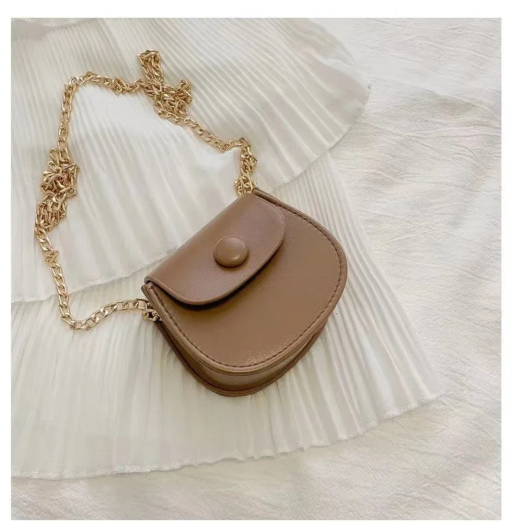 Fashion Kids Children PU Leather Shoulder Bag Lovely Baby Girls Mini Chain Coin Purse Cute Princess Crossbody Bags Small Wallet