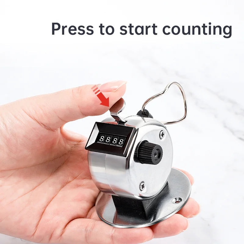 NEW Digital Hand Tally Counter Manual Counting Golf Clicker Training Counter 4 Digit Number Hand Held Tally Counter Mini Mechani