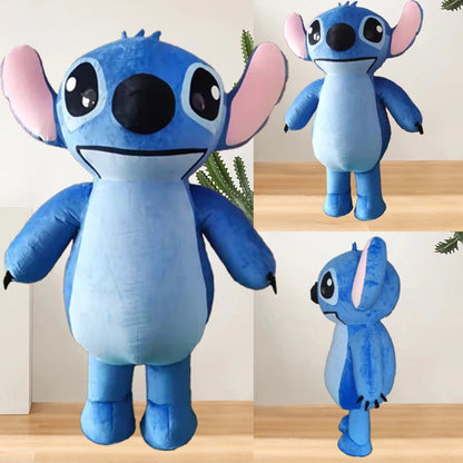 Giant Blue Stitch Inflatable Mascot Costume Disney Character Cosplay Costume Disney Advertising Fancy Dress Anime Adult Suits
