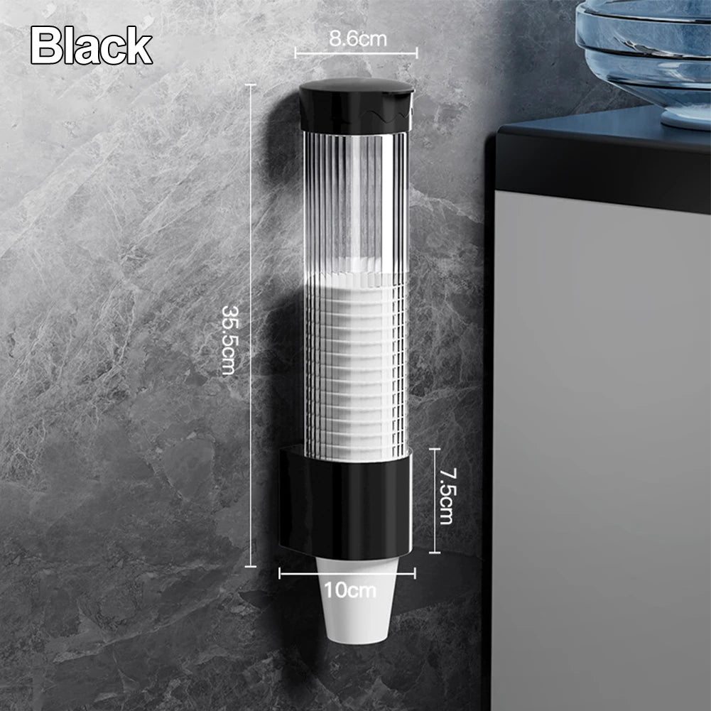 Dispenser Automatically Drop Cup Remover Wall Mount Pull Type Water Cooler Cup Holder With Flip Cap Household Accessories