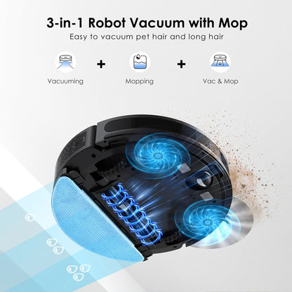 Lubluelu SL60 Plus Robot Vacuum Self Emptying, Hands-free Up To 60 Days, 4000pa Robot Vacuum And Mop Combo 3 In 1 Robotic Vacuum