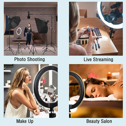 16/26/33cm LED Selfie Ring Light with Phone Stand Dimmable led Fill Lamp Photography Ringlight for Tiktok Video Live Fill Lamps