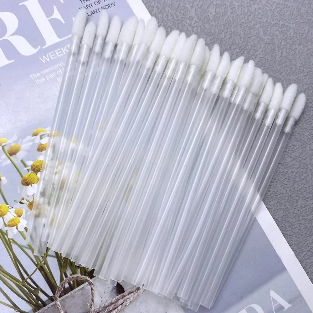 50/1000 PCS Lip Brushes Disposable Cosmetic Lip Brush Lipstick Lip Glossy Wands Cleaner Applicator Eyeshadow Makeup Brush Tool