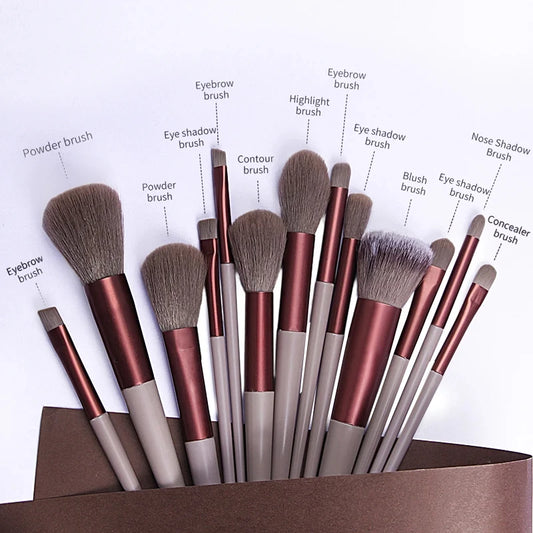 13Pcs Makeup Brush Set Make Up Concealer Brush Blush Powder Brush Eye Shadow Highlighter Foundation Brush Cosmetic Beauty Tools