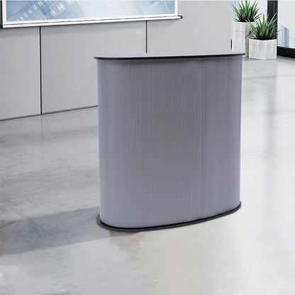 Front Desk Portable Exhibition Stand Plastic + Wood Podium Trade Show Table Counter Reception Desk