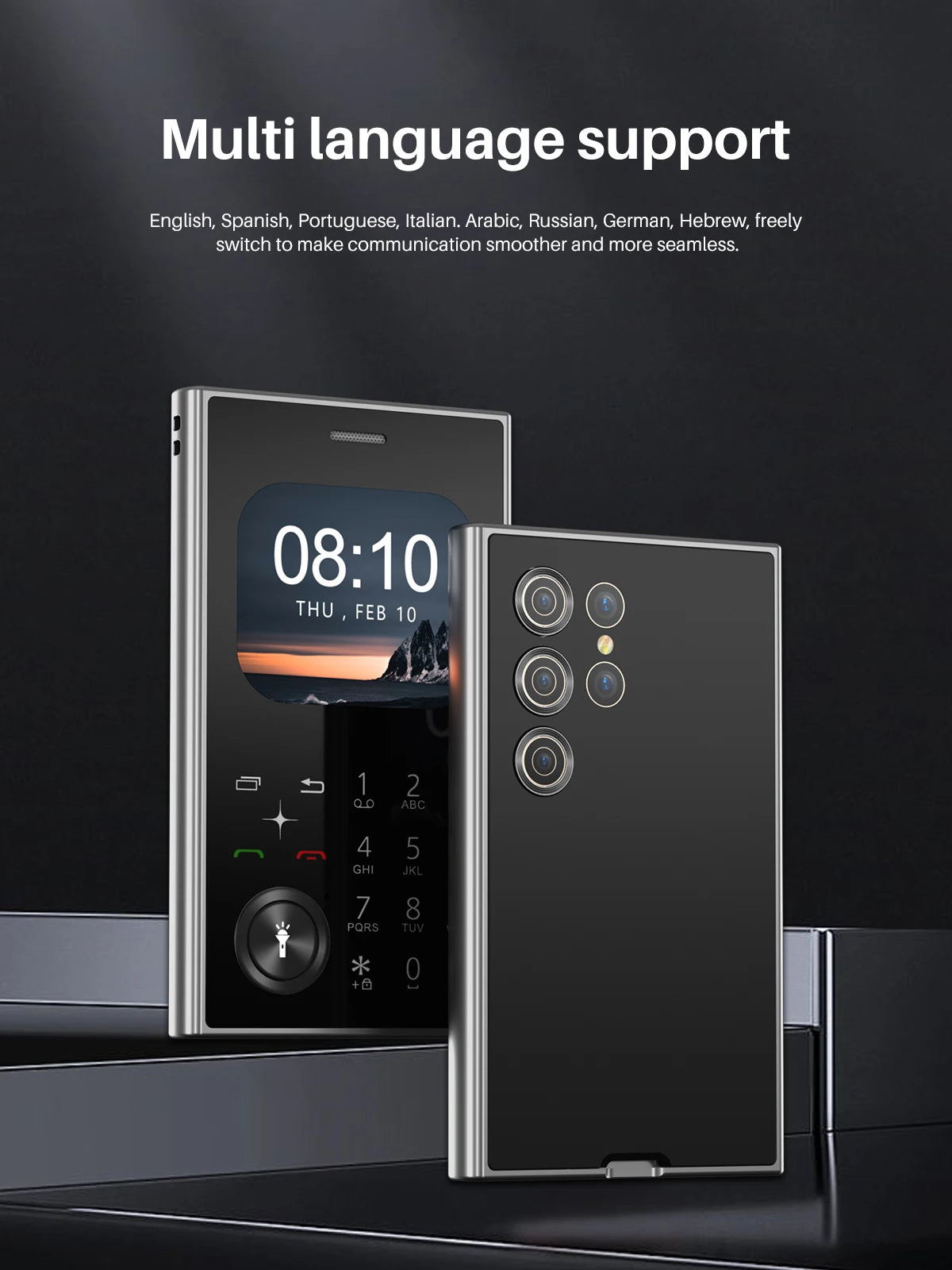 SERVO V8 Feature Mobile Phone 2 SIM Standby Magic Voice Speed Dial Blacklist FM Radio Torch 2G GSM Card Style Button Cellphones