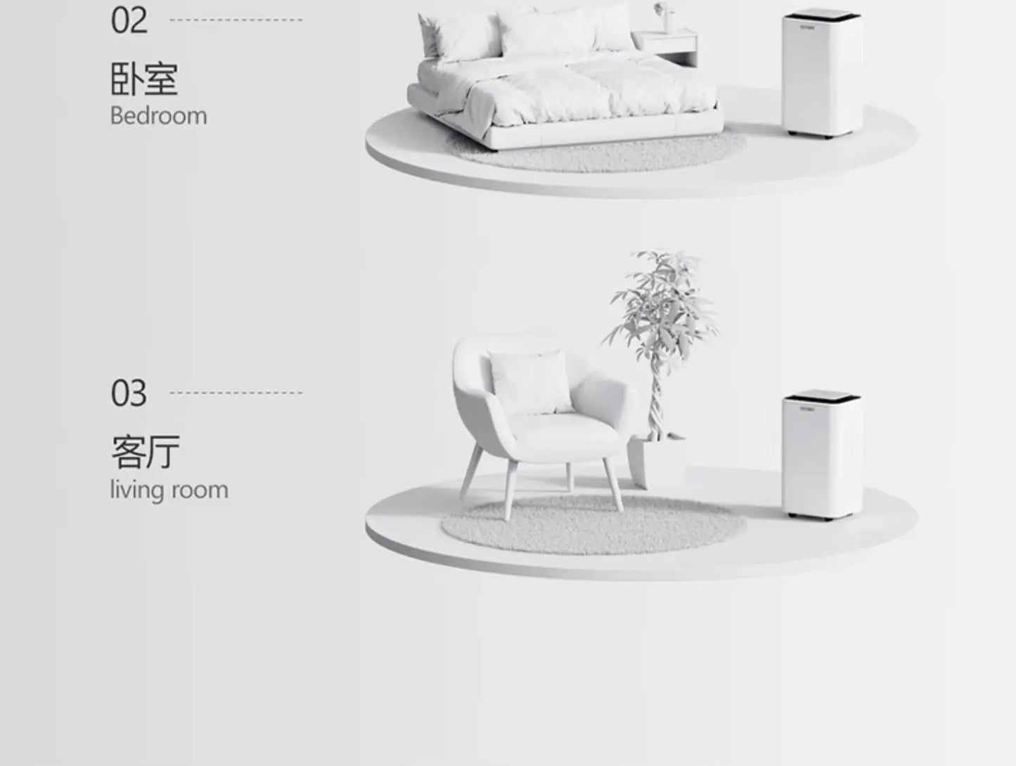 Dehumidifier Household Bass Dehumidifier Bedroom Dryer Indoor Moisture-proof Small Industrial  deshumidificateur