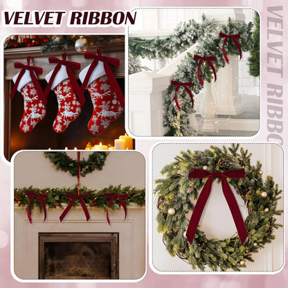 18*13CMChristmas Ribbon Bows Set Christmas Tree Decorations Gift Wrapping Bows