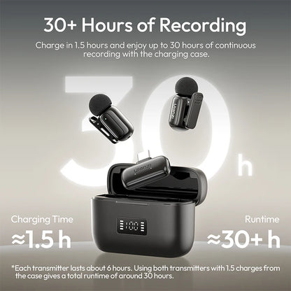 Ulanzi A200 Mini Mic 48kHz/24bit 100m SNR 75dB for Smartphone Camera Livestreaming Street Interview Vlogging Wedding Videography