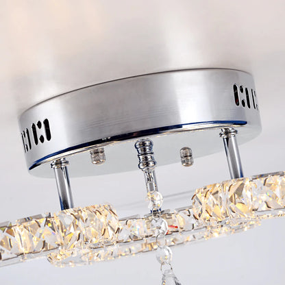 Modern K9 Crystal Led Rings Ceiling Lamp Chandelier Pendant Light Dimmable Luminaire Bedroom Living Dining Room Decor Fixture