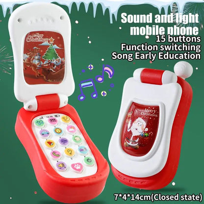1pc NEW Cartoon Simulation Flip Phone Educational Music Phone Toy Toddler Education Early Voices Toys For Children's Day Gifts