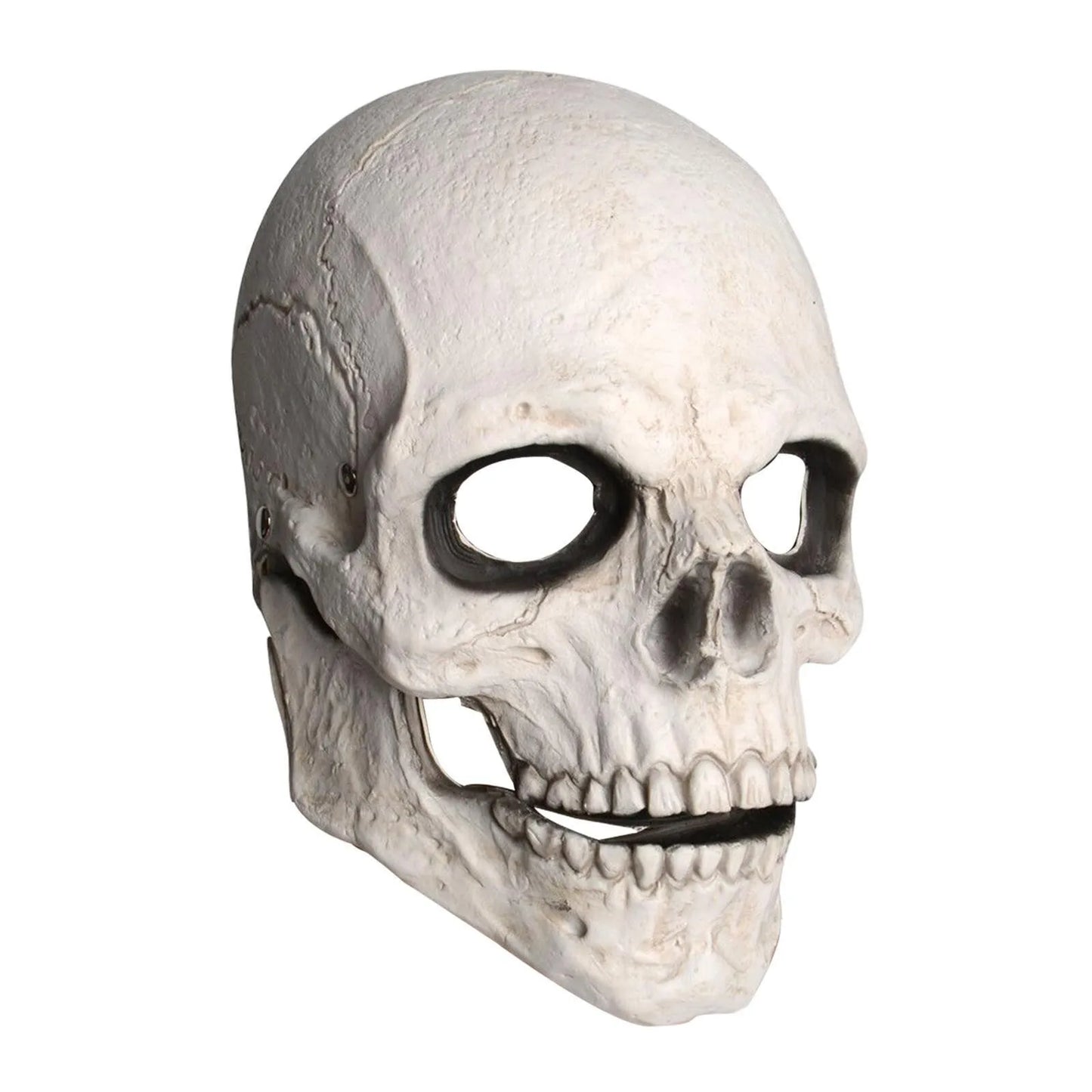 Halloween Skull Mask Latex Helmet Creepy Headgear Decorative Moving Jaw Skeleton