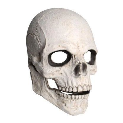 Halloween Skull Mask Latex Helmet Creepy Headgear Decorative Moving Jaw Skeleton