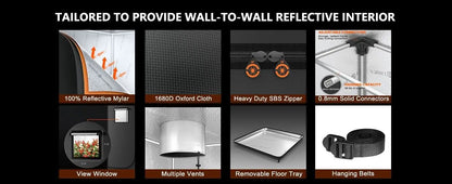 Spider Farmer SF1000 LED Grow Light+70x70x160CM Grow Tent Kits with Intelligent Carbon Filter For Indoor Plants Hydroponics