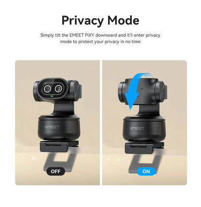 4K Webcam PTZ Web Camera EMEET PIXY Dual-Camera AI Tracking Video Camera for Streaming With SonySensor Gesture Control Autofocus