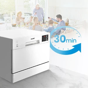 COMFEE 6.5L Freestanding Compact Dishwasher with  LED Display, Decibels 47 Low Noise