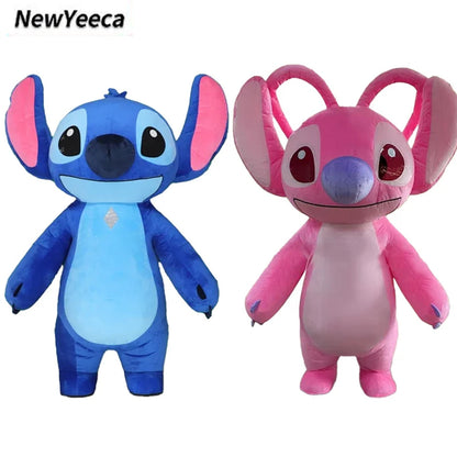 Giant Blue Stitch Inflatable Mascot Costume Disney Character Cosplay Costume Disney Advertising Fancy Dress Anime Adult Suits