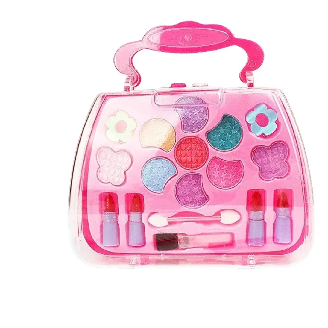 Girls Make Up Box Play House Toy Eye Shadow Little Girl Princess Makeup Cosmetics Handbag Funny Safe Water Soluble Birthday Gift