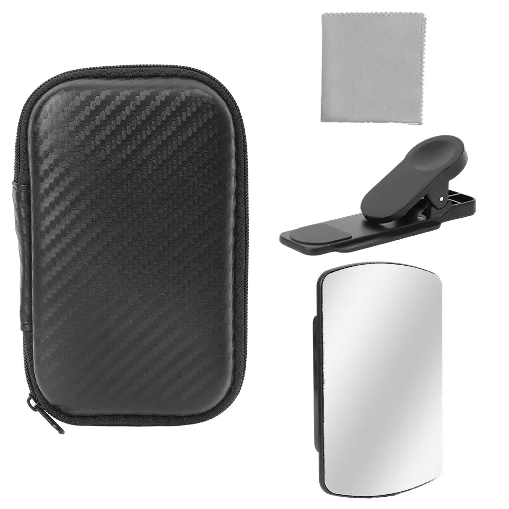 Universal Upgraded Smartphone Camera Mirror Reflection Clip Kit with Selfie Reflector Adjustable Mobile Phone Lens Mirror Clip