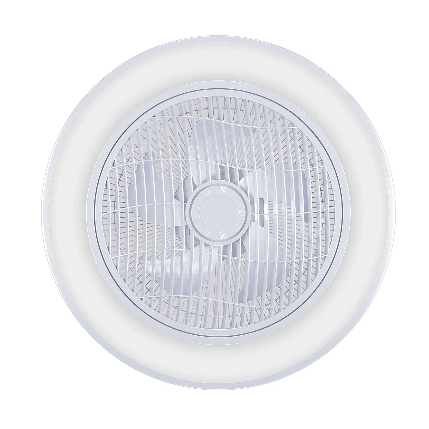 KOMORE Round Acrylic LED Ceiling Light Fan with Remote Control 3 Colour Temperature for Office, Living Room, Bedroom