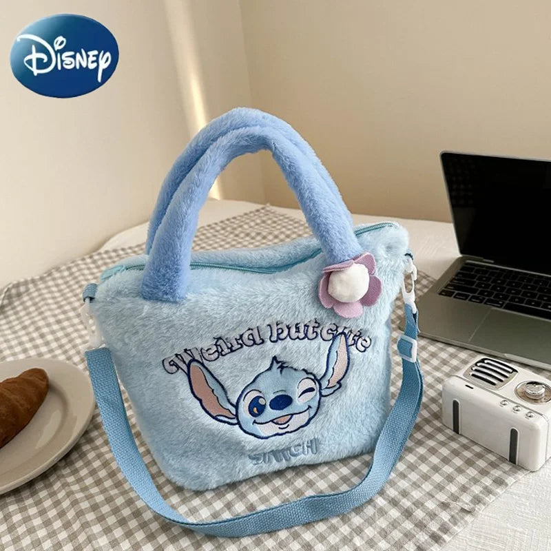 Stitch Women's Plush Shoulder Bags Large Capacity Ctue Crossbody Bag For Pretty Girl Makeup Bag