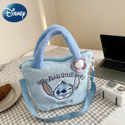 Stitch Women's Plush Shoulder Bags Large Capacity Ctue Crossbody Bag For Pretty Girl Makeup Bag